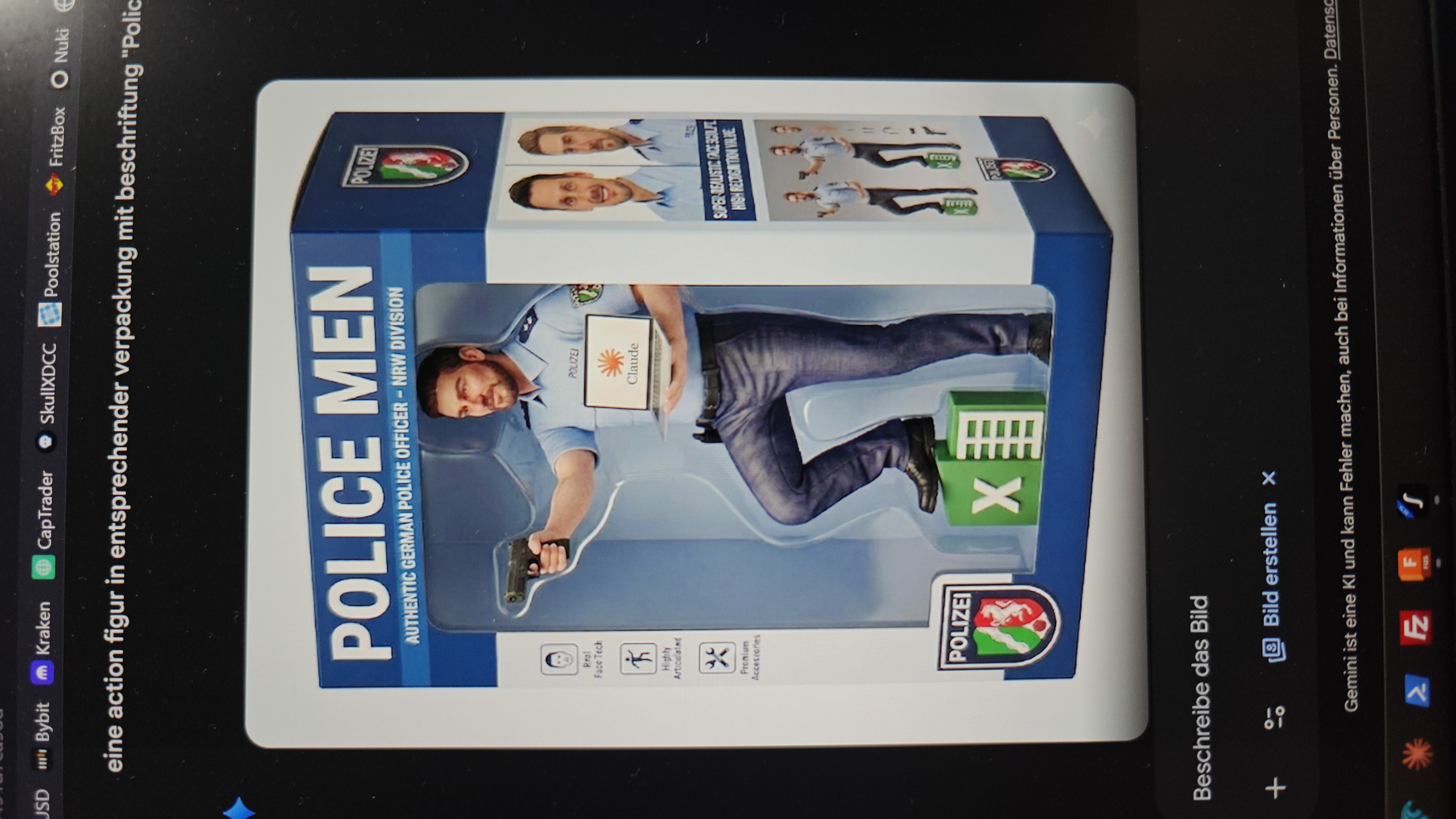 KI-generiertes Konzept – Verpackungsdesign der Figur